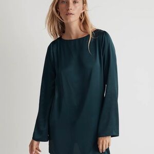 Madewell Shift Mini Dress size L in Smokey Spruce Green